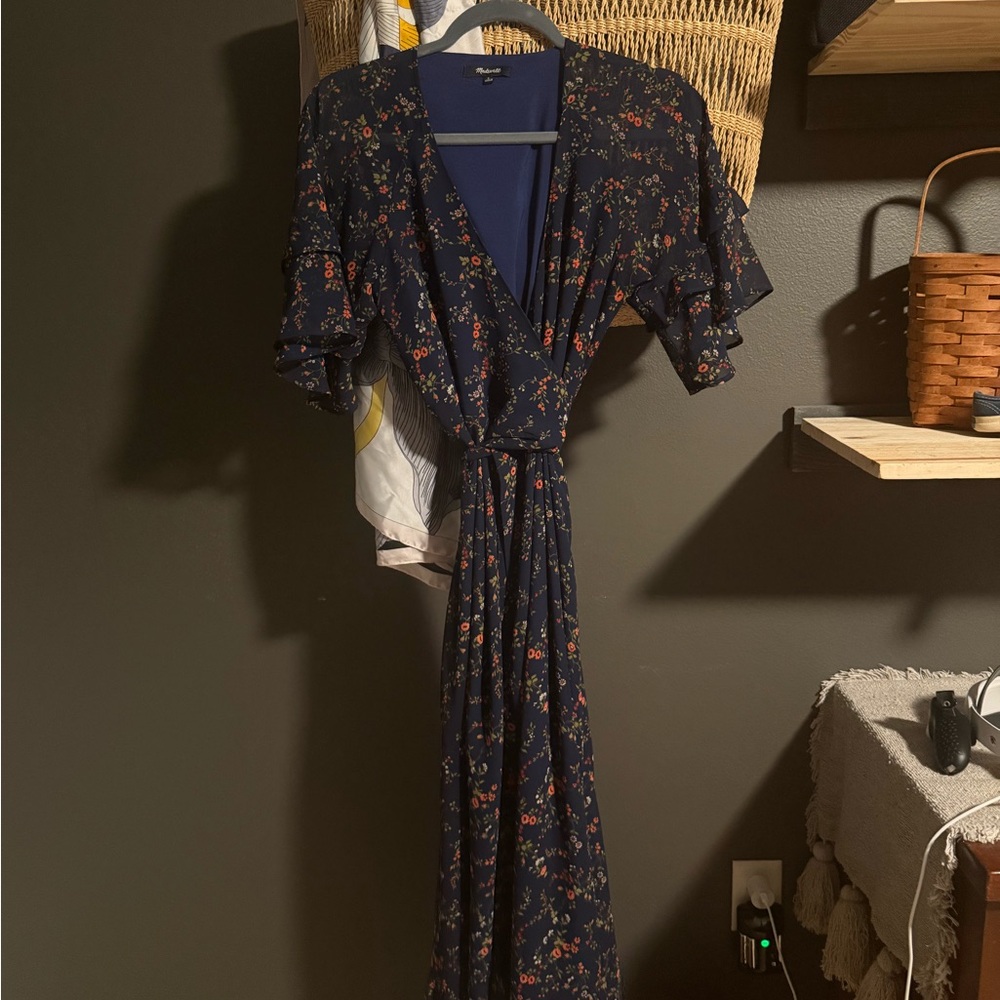 Madewell Navy Floral Dress